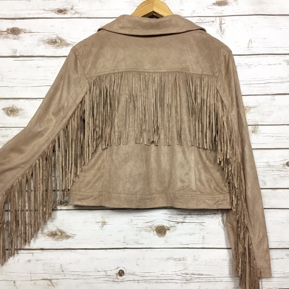 Young & Reckless Jackets & Blazers - Young & Reckless Fringed Vegan Suede Moto Jacket